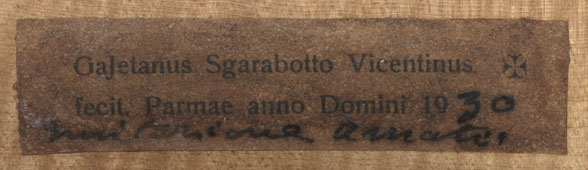 Gaetano Sgarabotto 1930 Label